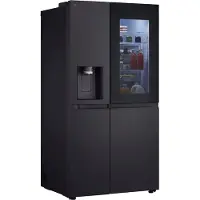 LG Side-by-Side "GSGE91EVAC", Energieeffizienz: C, schwarz (essence schwarz steel), Rechtsanschlag, nicht wechselbar, Kühlschränke, Side-by-Side