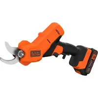 Black & Decker Akku-Gartenschere 18V/2.0Ah BCPP18D1, Stromschere, Orange, 2,5 cm, Akku, 2 Ah, 18 V