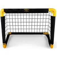 Umbro Fußballtor - Fussballtor 50 x 44 x 44 cm - Faltbares fußball Tor - Fussballtore für Garten Kinder - Fussball Trainingszubehör für Innen und Außen - Schwarz/Gelb