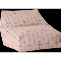Nobodinoz Sitzsack Nobodinoz Vibes Armchair Bean Bag Pink Red Grid