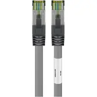 Goobay RJ45 (CAT 6A, 500 MHz) Patchkabel mit CAT 8.1 S/FTP Rohkabel, Grau, 7,5 m, LSZH halogenfrei, 99,9% OFC-Kupfer AWG 24