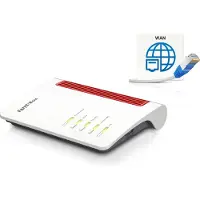 FRITZ! Box 4050, Wi-Fi 6 (802.11ax), Dual-Band (2,4 GHz/5 GHz), Ethernet/LAN, ADSL2+, Weiß, Rot, Rack-/Wandrouter