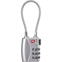 Sygonix SY-5044450 Kabelschloss 33 mm TSA Silber Zahlenschloss