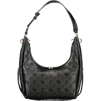 GUESS Elegante schwarze Damentasche mit verstellbarem Schultergurt und Fächern