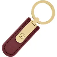 BOSS Genarbter burgunderroter Schlüsselanhänger mit goldfarbenem Double-B-Metalldetail Grösse ONESI