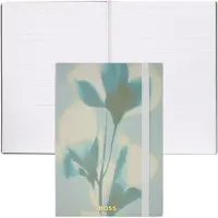 BOSS Grünes DIN-A5-Notizbuch mit Blumen-Print und Folien-Logo Grösse ONESI