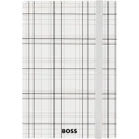 BOSS Weißes A5-Notizbuch mit Karo-Print und Folien-Logo Grösse ONESI