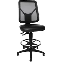 Topstar 493825 Arbeitsdrehstuhl Tec 80 schwarz mit Fußring und Bodengleiter