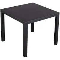 Mr. Deko Gartentisch Tarifa - 90 x 90 cm - gesinterter Stein dunkelgrau