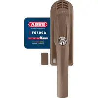 ABUS Abschließbarer Fenstergriff FG300A AL0145 - Fensterknauf mit Druckzylinder und Alarmfunktion, gleichschließend - -Sicherheitslevel 7-71896 - Braun