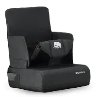 Deryan Travel Booster Sitzerhöhung – Inklusive Befestigungsgurt – Schwarz