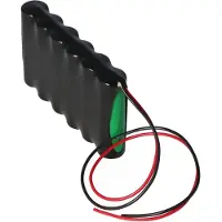 AccuCell Ersatz-Akku ideal passend für Not- und Sicherheitsbeleuchtung, Notleuchten, Notstromleuchten, NiMH 7,2V 1,6Ah, AA Reihe geschrumpft mit 25cm Kabelausgang einseitig