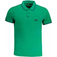 Cavalli Class Elegantes Herren Poloshirt in Grün mit Stickerei und Kontrastdetails