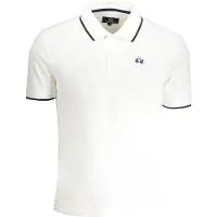 La Martina Herren Kurzarm Polo Weiss