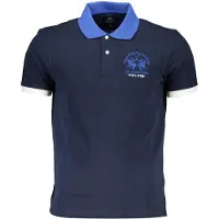La Martina Herren Kurzarm Polo Blau