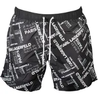 Karl Lagerfeld Schwarze Polyester Herren Badeboxer
