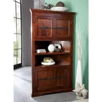 MASSIVMOEBEL24.DE Eckschrank Akazie 107x54x190 nougat lackiert OXFORD #526
