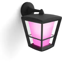 Philips White and Color ambiance Econic Outdoor hängende Wandleuchte schwarz, Intelligente Wandleuchte, Bluetooth/Zigbee, Schwarz, LED, Glas, Nicht austauschbare(s) Leuchtmittel