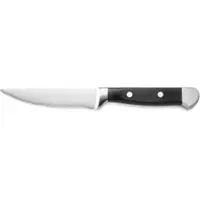 WAS Steakmesser 6 Stück, 13 cm Edelstahlklinge mit Wellenschliff, Kunststoffgriff