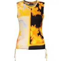 Desigual Orange Elastane Tank Tops