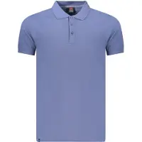 NORWAY 1963 Stilvolles Kurzarm-Poloshirt für Herren in Blau mit Applikation