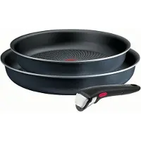 Tefal Set bestehend aus 2 aluminium-bratpfannen (24 cm und 28 cm) + 1 schwarzem griff L7239103