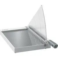Leitz Hebelschneider Precision Office A4+, bis A4, bis 15 Blatt, beleuchtete Schneidkante, Ableselineal, Klingenschutz, Edelstahl und Glas