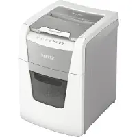 Leitz IQ Autofeed Small Office 100 Aktenvernichter P5, Vollautomatik, Mikroschnitt 2 x 15 mm, 34 l, 100 Blatt Schnittleistung, weiß