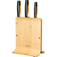 Fiskars Functional Form, Schlitzmesserblock, Edelstahl, Bambus, Kunststoff, Edelstahl, Edelstahl, Holz, Schwarz, Orange