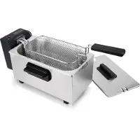 Emerio Fritteuse 3 Liter – PFAS-freie Fritteuse – einstellbarer Thermostat – Kaltzone – Frittiergerät DF-132653 – Edelstahl - 2000 W