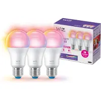 Wiz Color A60 E27 Smart LED Bulb 3-pack - RGB/16 Million colors + Dimmable White LED