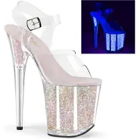 Pleaser FLAMINGO-808UVG Damen Sandale von , Transparent , EU 36, US 6