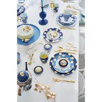 Pip studio Schüssel Dot Delight Light Blue-Gold 20 cm (2er-Set)