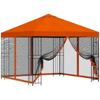 vidaXL Garten Pavillon mit Seitenwänden 3 x 3 m Orange