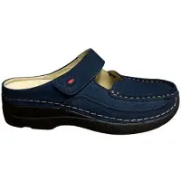 Wolky Clogs Roll Slipper Antique Nubuck Damen Blue-Schuhgröße 40