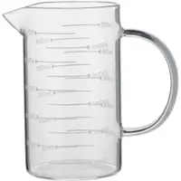 WAS Germany 12x Messbecher, Ø 8 cm, 0,5 ltr., mit 50 ml Skalierung, Borosilikatglas
