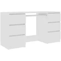 Helloshop26 - Schreibtisch Tisch Arbeitsplatz Computermöbel Arbeitszimmer 140 x 50 x 77 cm weißes Holzwerkstoff 02_0023524