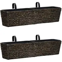 Helloshop26 - Set mit 2 Wasserhyazinthen-Pflanzgefäßen 39 cm dunkelbraun 02_0000883
