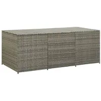 Helloshop26 - Gartenaufbewahrungsbox/Box aus gewebtem Kunstharz 180 x 90 x 75 cm grau