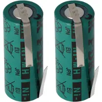 AccuCell 2 Stück Akku NiMH 2150mAh 4/5A, 43x17mm passend für Braun Oral-B Triumph Serie (bitte Maße prüfen)