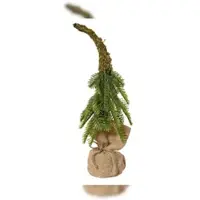 Christmas Decoration Tannenbaum künstlich im Jutesack 35cm mit gebogener Moos Spitze Grün