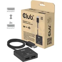 Club 3D CLUB3D DisplayPort 2-in-1 Bi-Direktional-Switch 8K, DisplayPort, 2x DisplayPort, Schwarz, 8K Ultra HD, 60 Hz, 55 mm