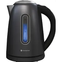 Kitchenbrothers Wasserkocher mit Temperaturregelung - Elektrisch - 1,7L - 7 Temperaturstufen - LED-Beleuchtung - Warmhaltefunktion - Schwarz/Edelstahl