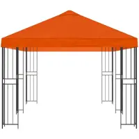 vidaXL Gartenpavillon 6 x 3 m Orange Polyester und Stahl 190 gsm