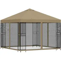 vidaXL Garten Pavillon mit Seitenwänden 3 x 3 m Beige