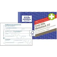 Avery Erste Hilfe Meldeblock 313, DIN A6 quer