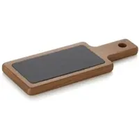 WAS Germany Servierbrett Slate & Serve, 30 x 12 x 1,5 cm, Akazienholz, Schiefer
