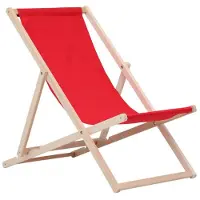 BAS Liegestuhl rot klappbar aus Holz - Klappstuhl Klappliege Sonnenstuhl Strandstuhl Holzklappstuhl Sonnenstuhl Gartenliege