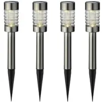MARELIDA LED Solar Wegleuchten - Gartenleuchten mit Erdspieß - H: 29cm - Lichtsensor - 4er Set