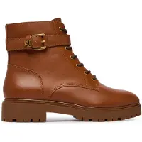 Ralph Lauren für Damen. 802P12046002 Ankle Boots Allyson aus Leder mit Riemen in Braun (39), Beige, 1 bis 3 cm, Keine, Lässig
